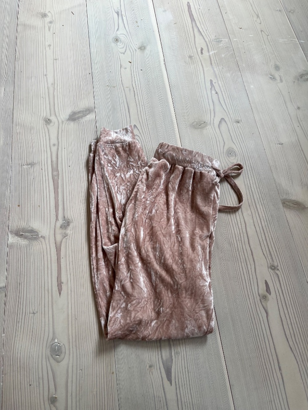 Rose Crushed Velvet Joggers, Size 0
